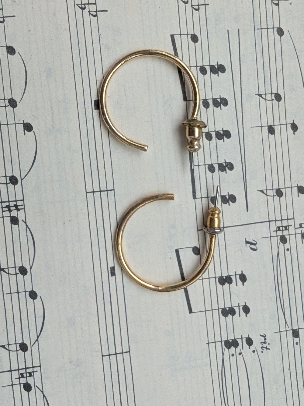 Gold Tone Half-Hoop Post Earrings